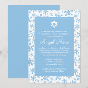 Invitation Blue Snowflake à la frontière étoile de David Bat 