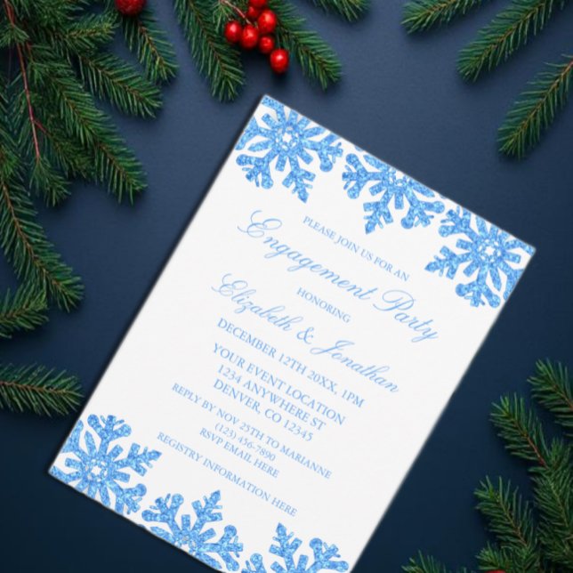 Invitation Blue Snowflop - Partie d'engagement en hiver (Créateur téléchargé)
