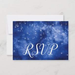 Invitation Blue Space Galaxy Celestial Stars Réponse RSVP