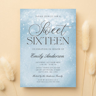 Invitation Blue Sparkle Sweet 16