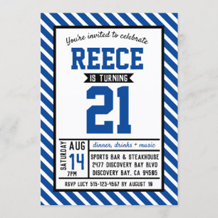 Invitation Blue Stripe 21e anniversaire
