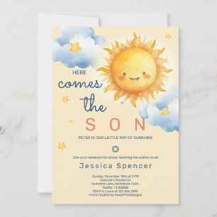 Invitation Blue Sunshine Soleil Voici venir le Fils Baby Show
