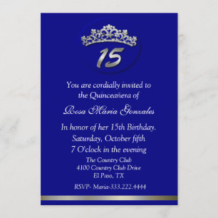 Invitation Blue Tiara Quinceañera