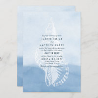 Blue Watercolor Beach Mariage