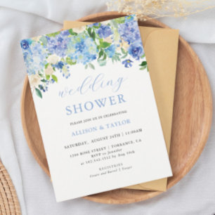 Invitation Blue Watercolor Hydrangea Invitatiatiatia Wedding 