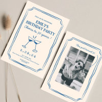 Blue Whimsical Funky Cheers Bières 30 e anniversai