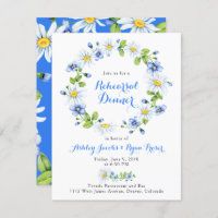 Blue White Country Daisy Floral Rehearer Dîner