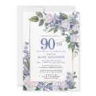 Blue White Gold Floral 90e anniversaire