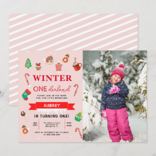 Invitation Blue Winter Onederland Premier anniversaire
