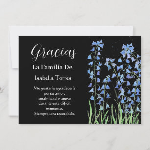 Invitation Bluebells Espagne Floral funérailles Merci de la m