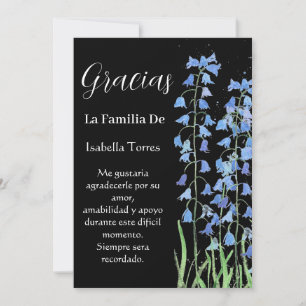 Invitation Bluebells Espagne Floral funérailles Merci de la m