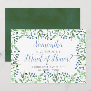 Invitation Blueberries simples   Serez-Vous Ma Fille D'Honneu