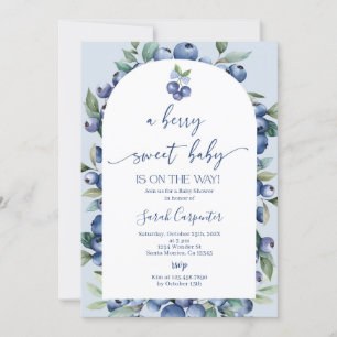 Invitation Blueberry Baby shower Garçon