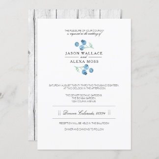 Invitation Blueberry Bliss | Mariage élégant