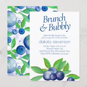 Invitation Blueberry Chic   Bleu classique Bleu Bleu Brunch