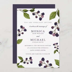 Invitation Blueberry mariage botanique moderne