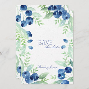 Invitation Blueberry Midsummer Mariage rustique SAUVER la dat