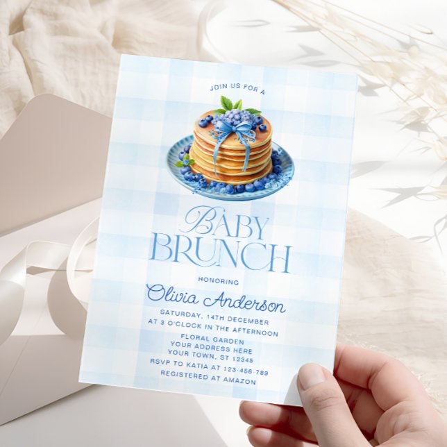 Invitation Blueberry Pancake Baby Brunch Baby shower (Créateur téléchargé)