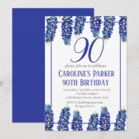 Bluebonnets 90e anniversaire Blue Floral Texas