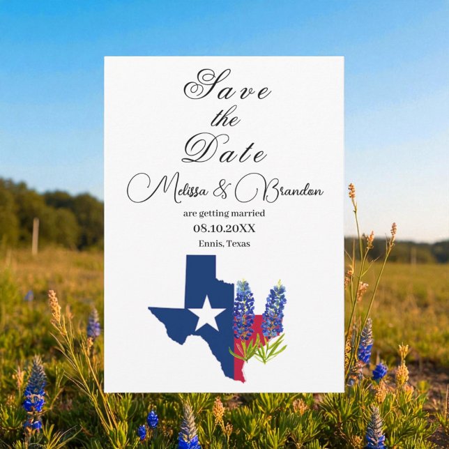 Invitation Bluebonnets Blue Floral Texas Rustic Mariage (Créateur téléchargé)