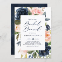 Blush and Navy Floral Frame Automne Bridal Brunch