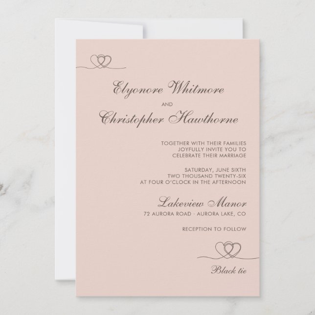 Invitation Blush Beige Modern Chic Mix and Match Wedding (Devant)