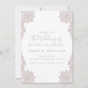 Invitation Blush Blanc Minimaliste Élégante Robe de Mariée en