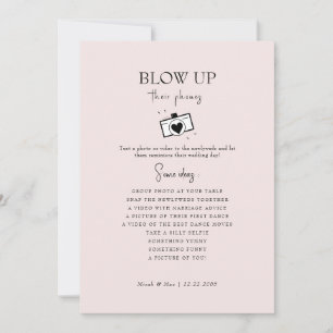 Invitation Blush Blow Up Leurs Téléphones Réception De Mariag