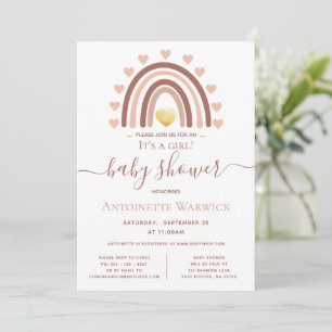 Invitation Blush Boho Rainbow C'est un Baby shower de fille