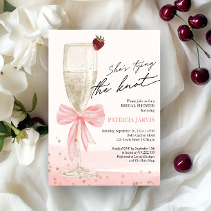 Invitation Blush Bow Elle Noue le Nœud Brunch de Mariage