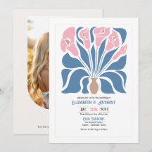 Blush & Denim Clay Abstract Floral Boho Wedding
