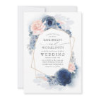 Blush Dusty et Navy Blue Floral Mariage