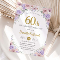 Blush Dusty rose violet Floral 50e 60e anniversair