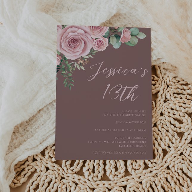 Invitation Blush Elegance 13e fête d'anniversaire (Créateur téléchargé)