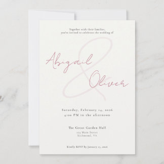 Invitation Blush Elegant & Minimal | Modern & Simple Wedding