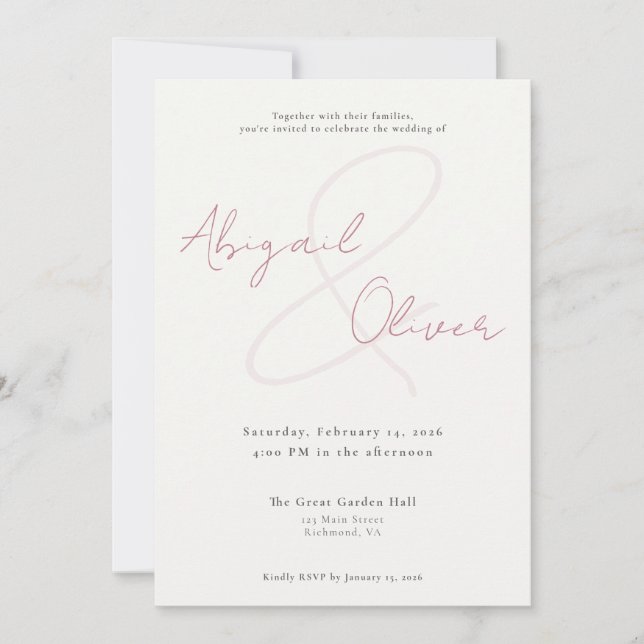 Invitation Blush Elegant & Minimal | Modern & Simple Wedding (Devant)