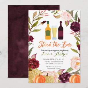 Invitation Blush et Marsala Citrouille Stock de l'Invitation