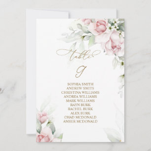 Invitation Blush & Eucalyptus Tableau Numéro 9 Tableau de siè