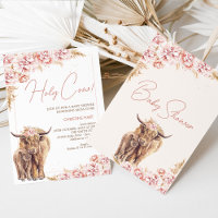 Blush Floral Boho Highland Baby shower de veau de