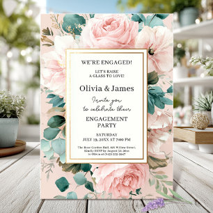 Invitation Blush Floral Engagement Party