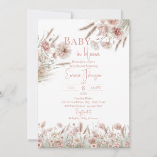 Invitation Blush Floral Pampas Grass