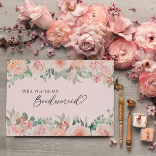 Invitation Blush Floral rose Mariage Bridesmaid Proposition