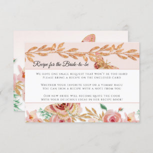 Invitation Blush Floral Rose or Elégante aquarelle nuptiale