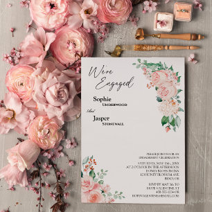 Invitation Blush Floral White Nous sommes engagés
