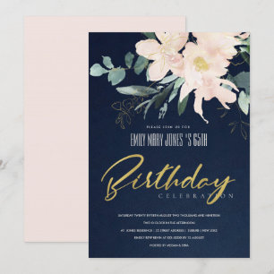 INVITATION BLUSH FLORAL WREATH WATERCOLOR TOUT ÂGE ANNIVERSAI