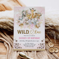 Blush Gold Boho Safari Animaux Sauvage Un Annivers