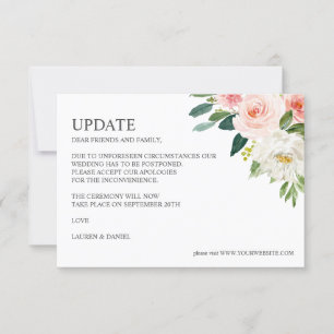 Invitation Blush moderne Mise à jour du MARIAGE botanique r