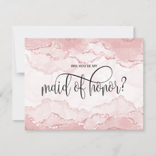 Invitation blush moderne serez-vous la servante de l'invitati