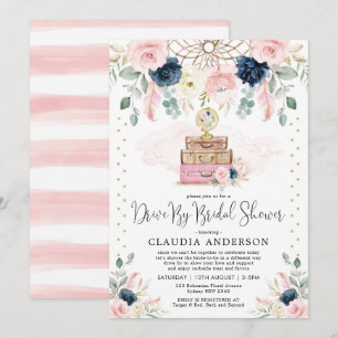Invitation Blush Navy Voyage En Bohême Par Fête de l'mariée