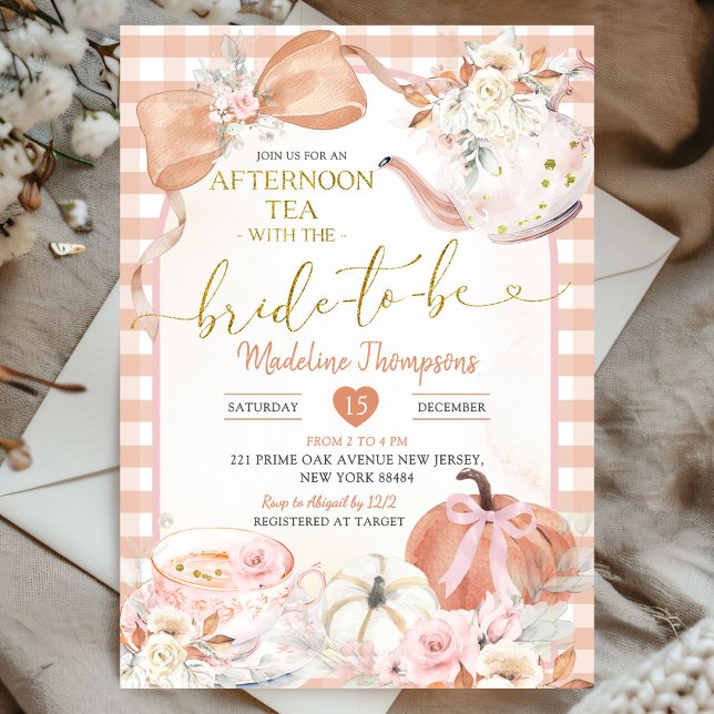 Invitation Blush Pink Afternoon Tea Party Bridal Shower (Créateur téléchargé)